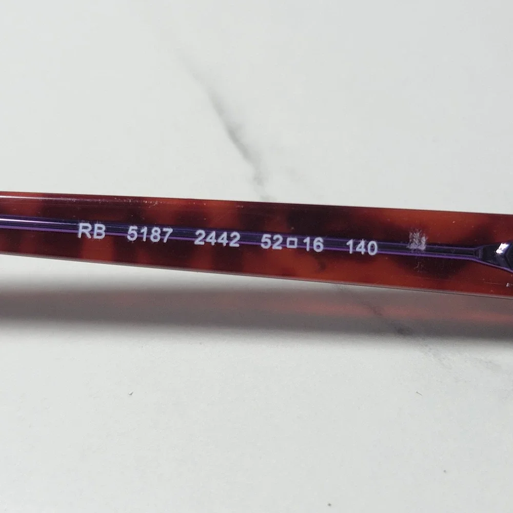 Ray-Ban RB 5187 2442 Tortoise Purple Eyeglass Frames 52-16-140